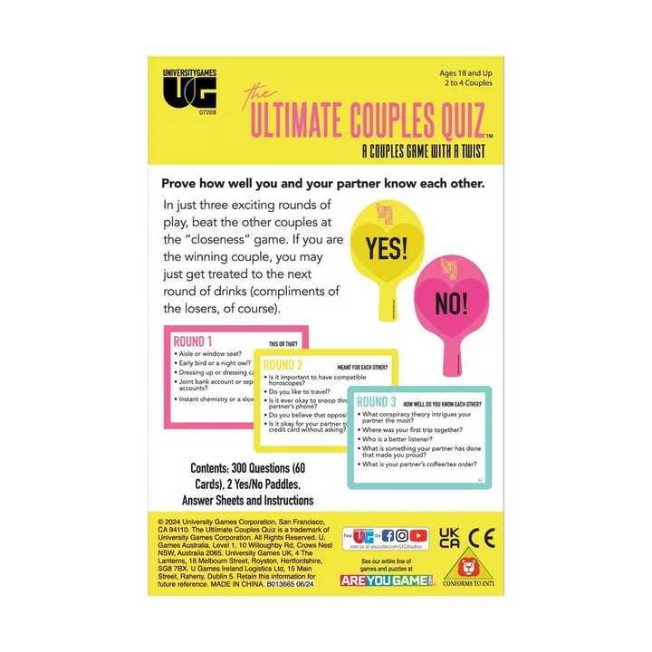 The Ultimate Couple Quiz Board Game