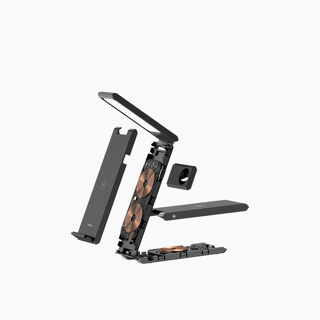 USAMS CD181 folding wireless charging stand with table lamp