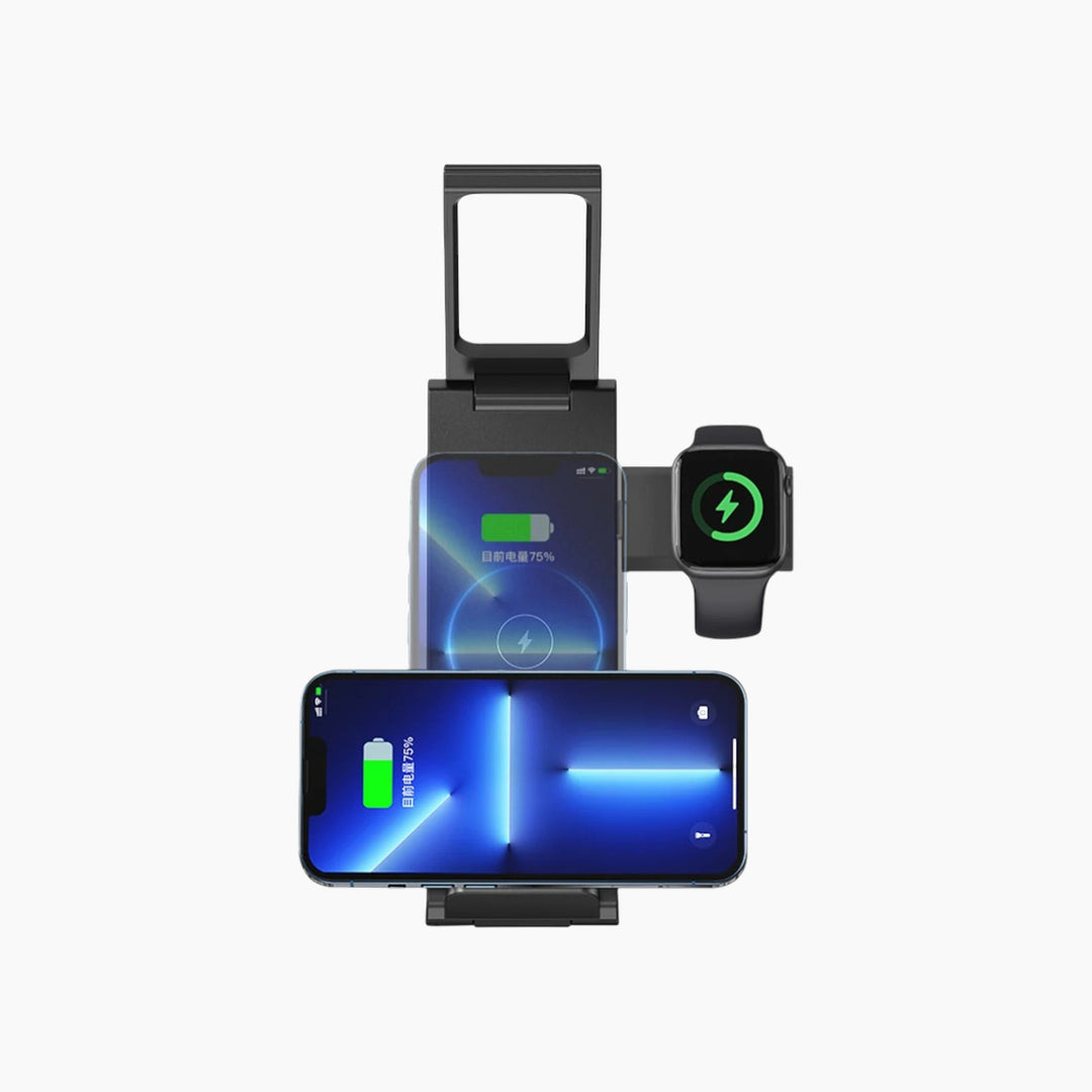 USAMS CD181 folding wireless charging stand with table lamp