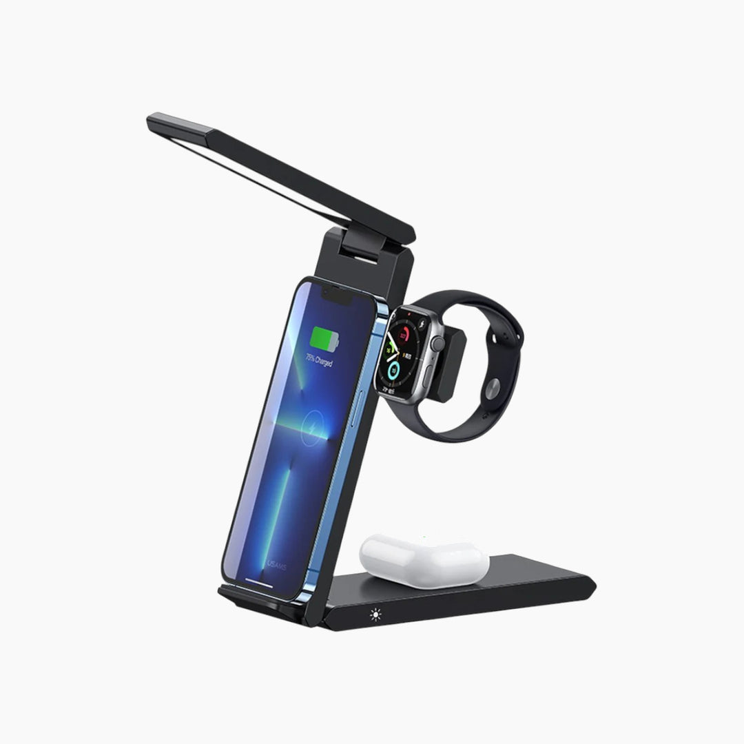 USAMS CD181 folding wireless charging stand with table lamp