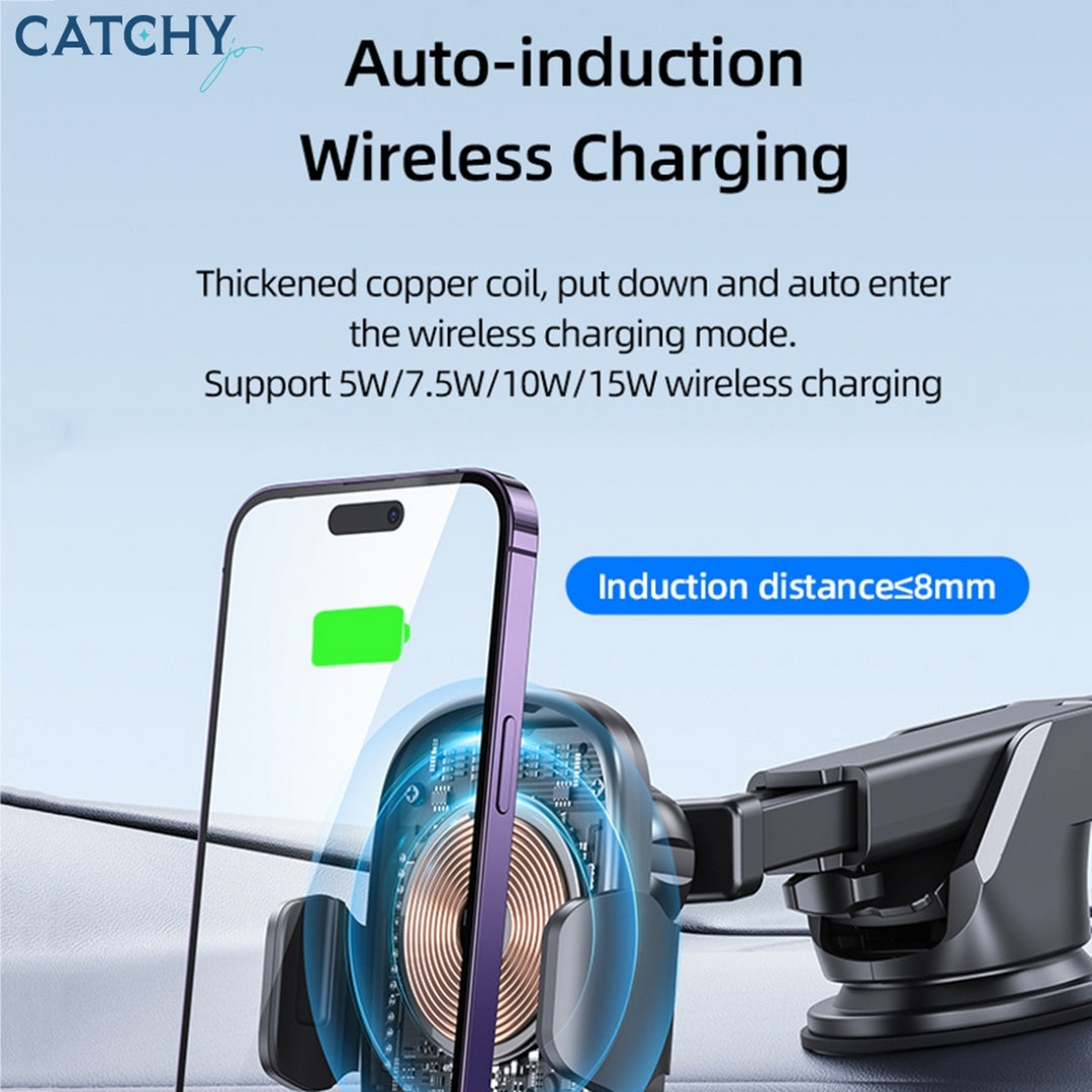 USAMS CD187 Wireless Charging Car Holder With Colorful Light (15W)