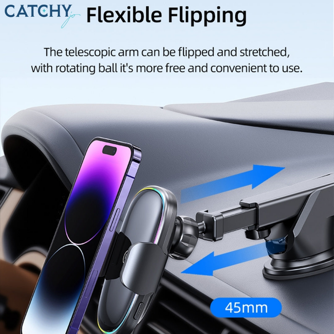USAMS CD187 Wireless Charging Car Holder With Colorful Light (15W)