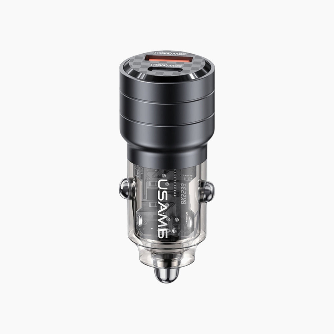 USAMS US-CC176 Aluminum Alloy Transparent A+C Mini Car Charger (95W)