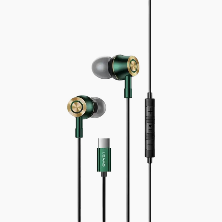 USAMS EP-43 Type-C earphones in green