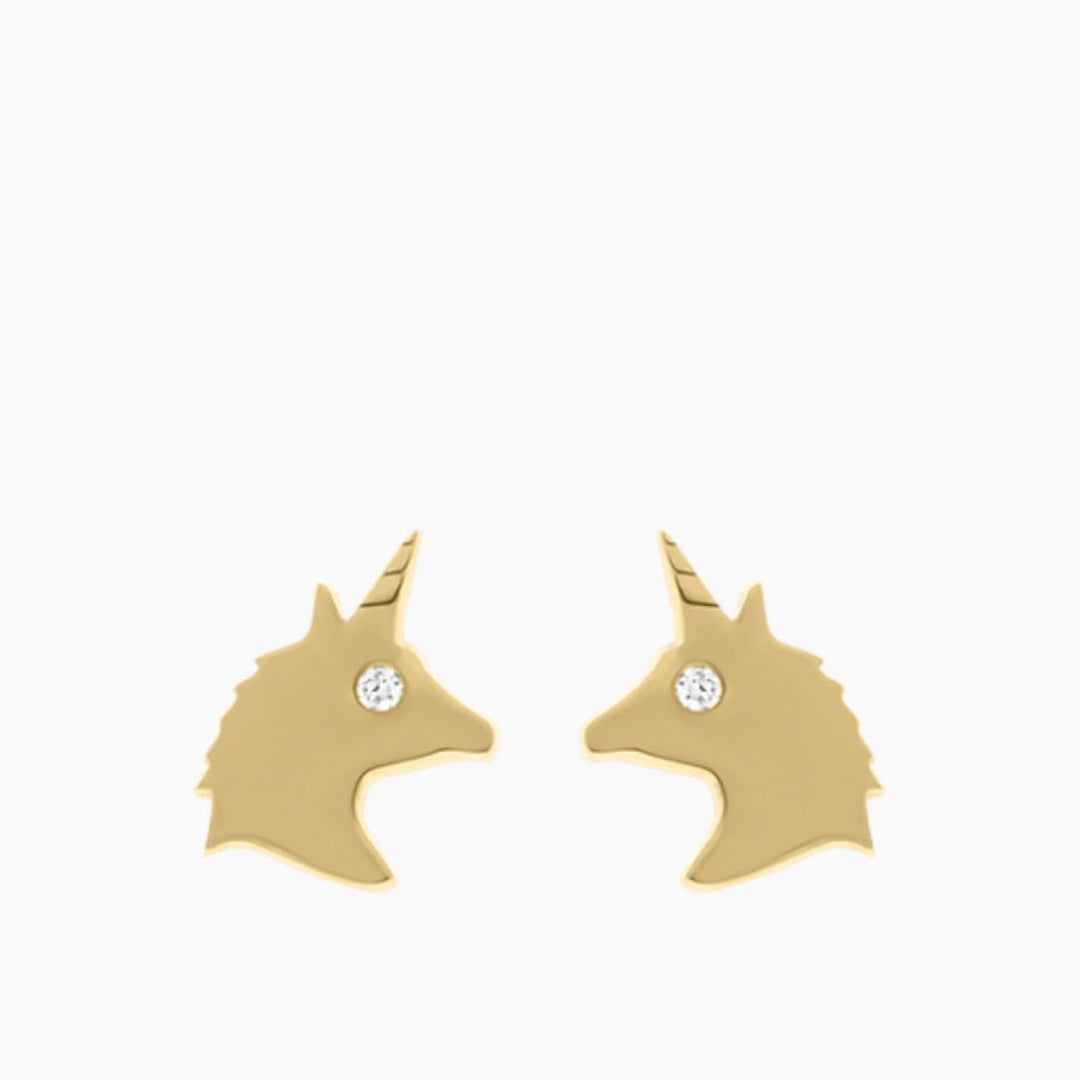 Baby Chic Fine Jewelry Unicorn Silhouette Diamond Earrings