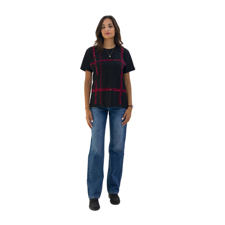 Ramz Embroidery Corset Flowers Ramallah Embroidered T-Shirt