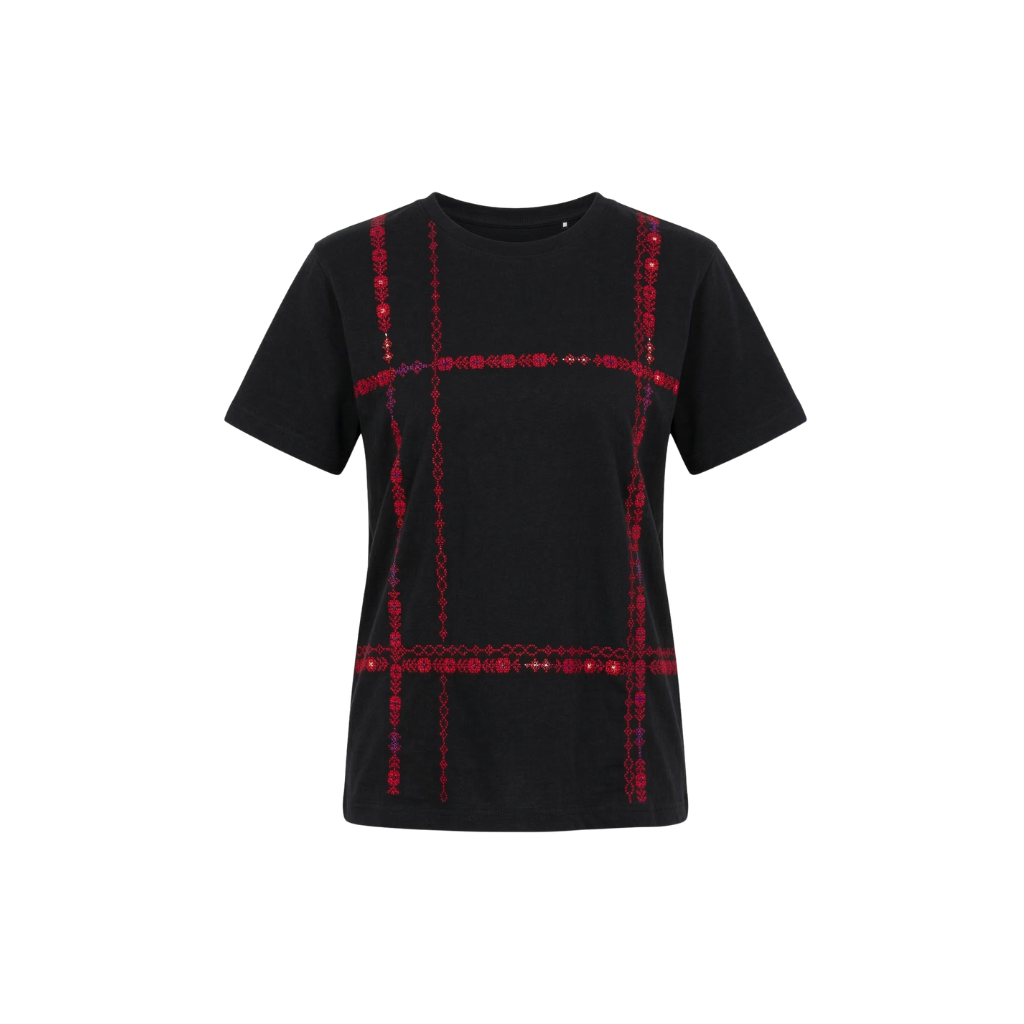 Ramz Embroidery Corset Flowers Ramallah Embroidered T-Shirt