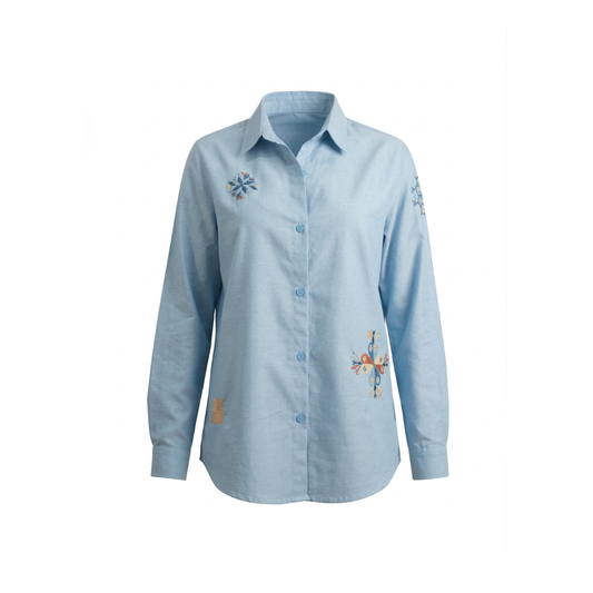 Ramz Embroidery Patches Blue Ramallah Gaza Jaffa Embroidered Shirt