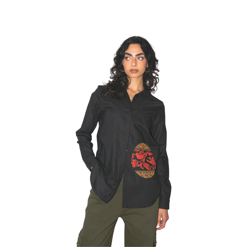 Ramz Embroidery Pigeon of Lifta Embroidered Shirt