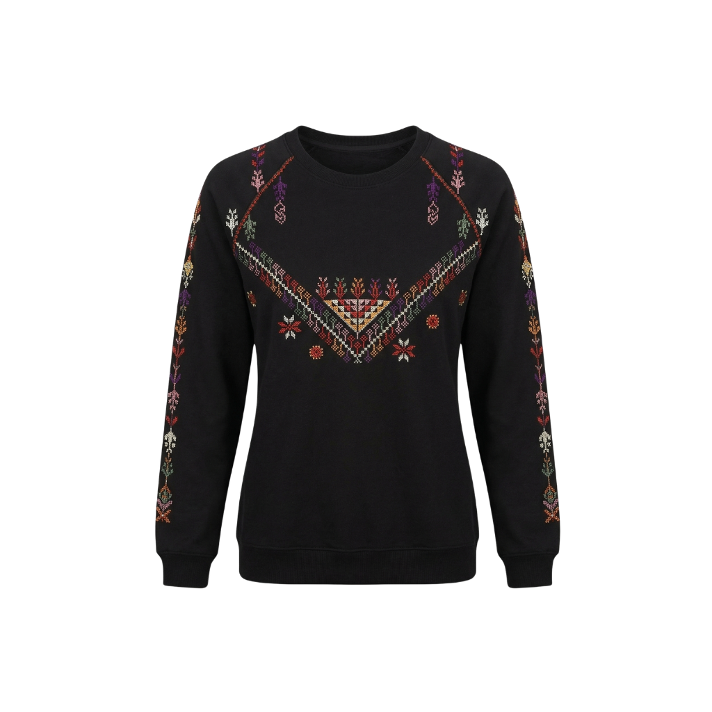 Ramz Embroidery Teeth Necklace Hebron Embroidered Sweater