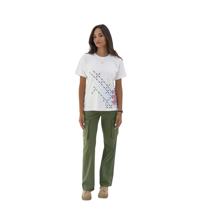 Ramz Embroidery Pomegranate Flowers Gaza Embroidered T-Shirt