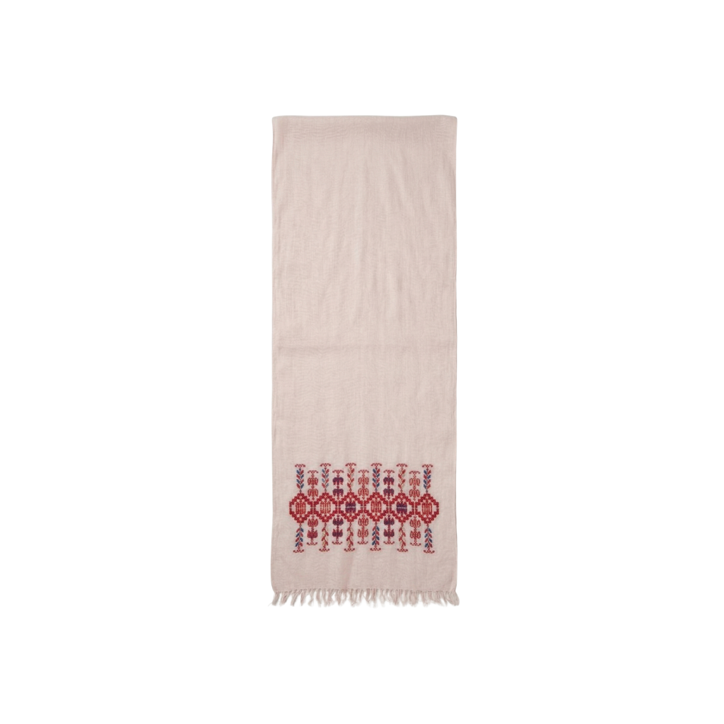 Ramz Embroidery Mediterranean Pink Jaffa Embroidered Cotton Scarf