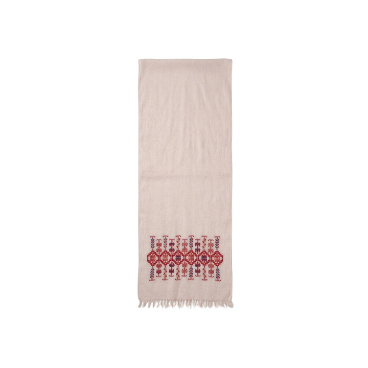 Ramz Embroidery Mediterranean Pink Jaffa Embroidered Cotton Scarf