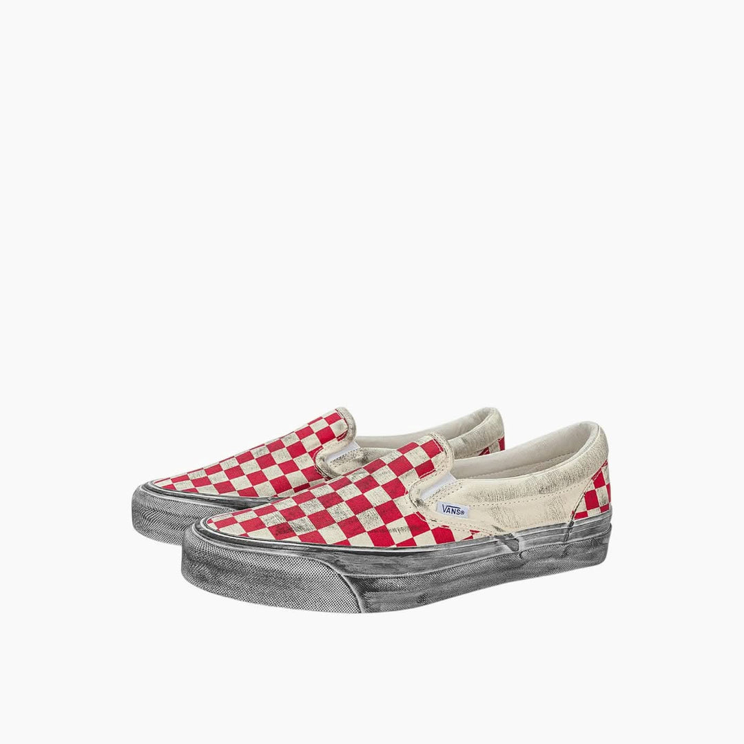 حذاء Vans Vault OG Classic Slip-On LX "Stressed Red Checkerboard"