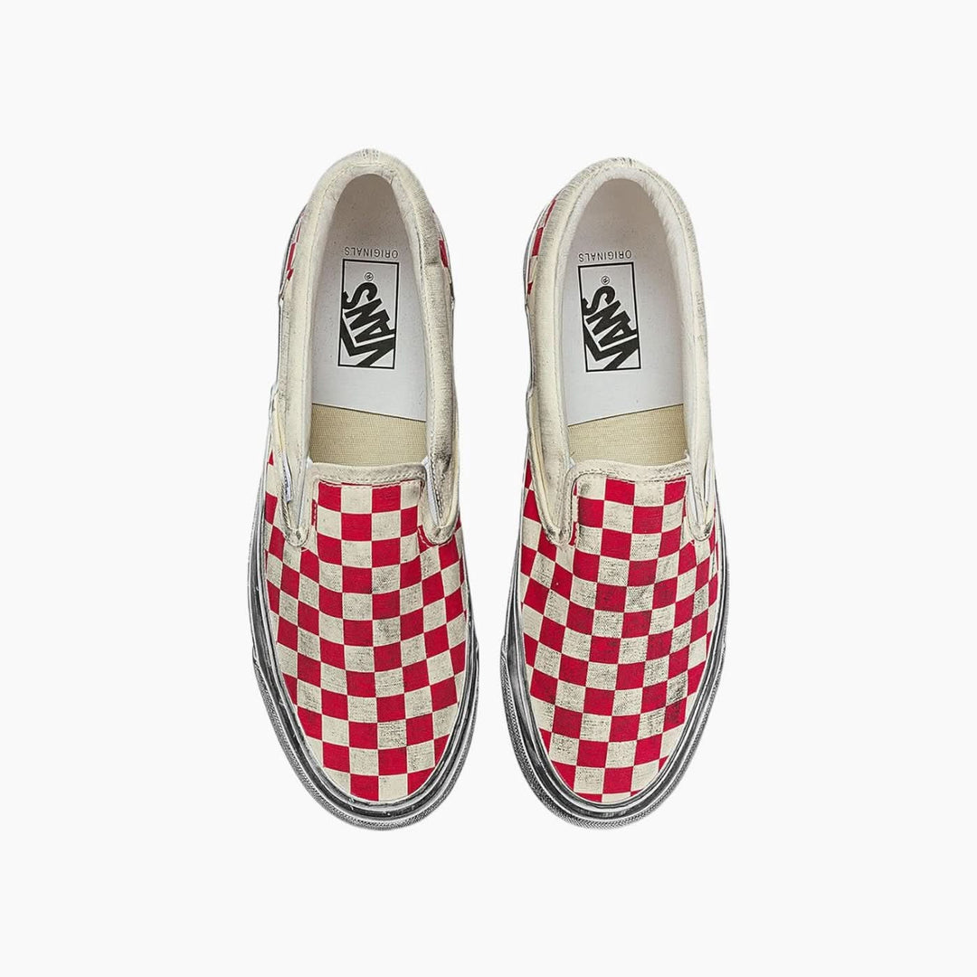 حذاء Vans Vault OG Classic Slip-On LX "Stressed Red Checkerboard"