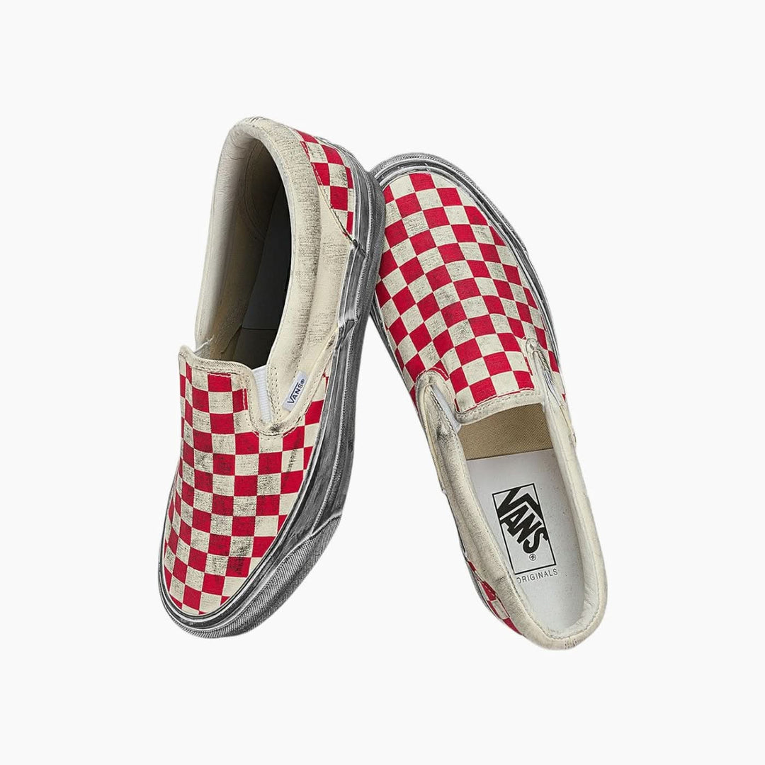 حذاء Vans Vault OG Classic Slip-On LX "Stressed Red Checkerboard"