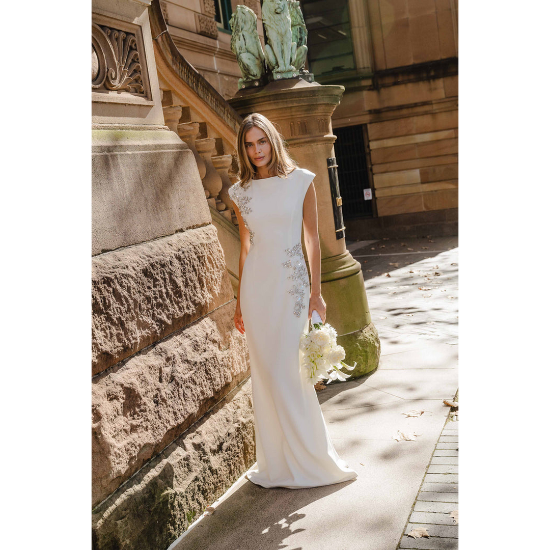 Elliatt Veda Embellished Gown in White
