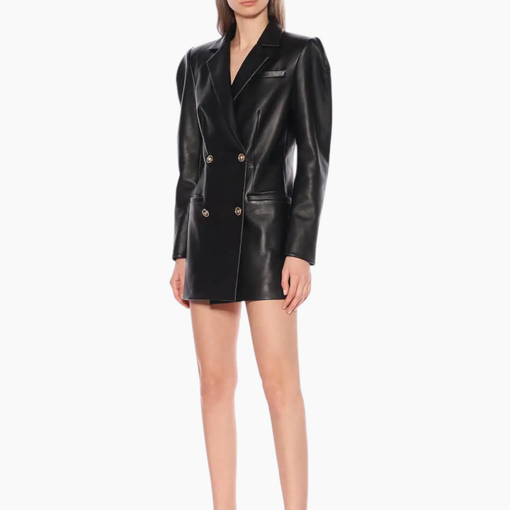 Versace Leather Black Blazer