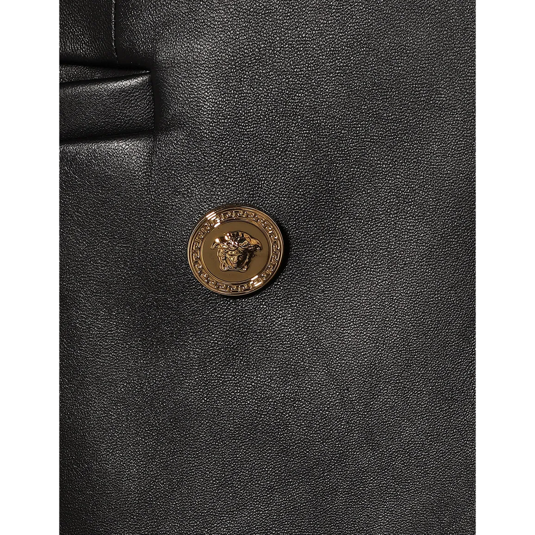 Versace Leather Black Blazer