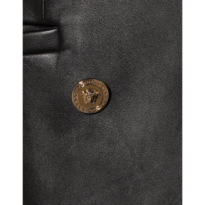 Versace Leather Black Blazer