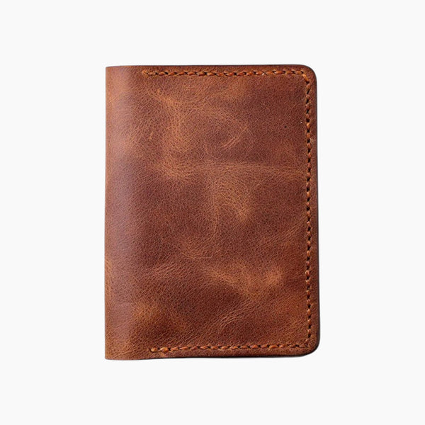 Vertical Bifold Leather Wallet Laodikya Brown