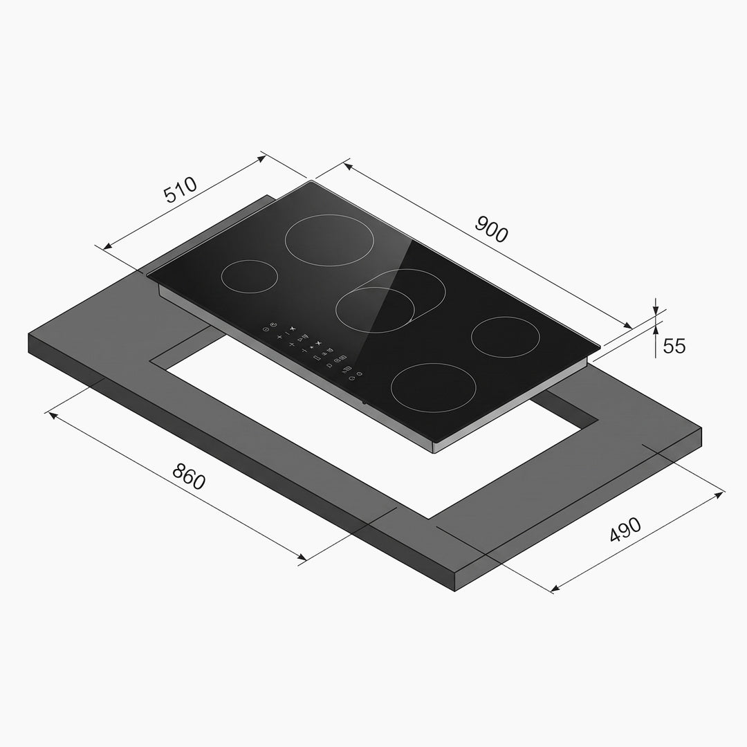 MONDIN Vetroceramic Electronic Hob 90cm