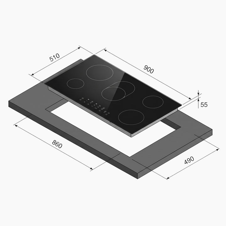 MONDIN Vetroceramic Electronic Hob 90cm