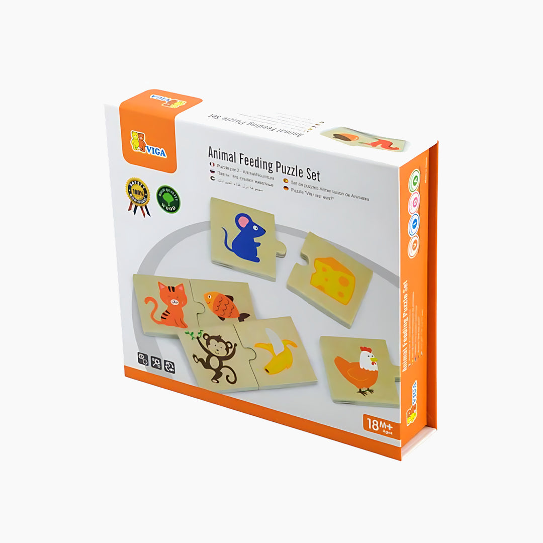 Viga Animals Feeding Puzzle Set, a toy jigsaw puzzle