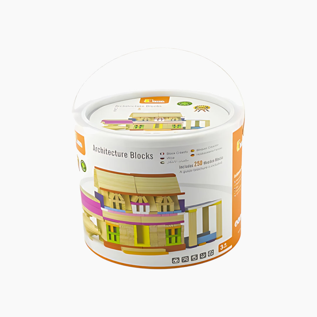 Viga Architecture Block Set with 250 pieces for open-ended construction play