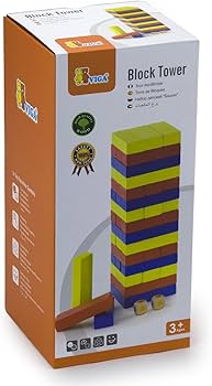 Viga Block Tower wooden building toy for stacking and construction