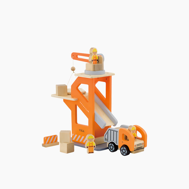 Viga crane lift with dumper toy set