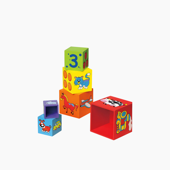 Viga nesting and stacking blocks for open-ended play