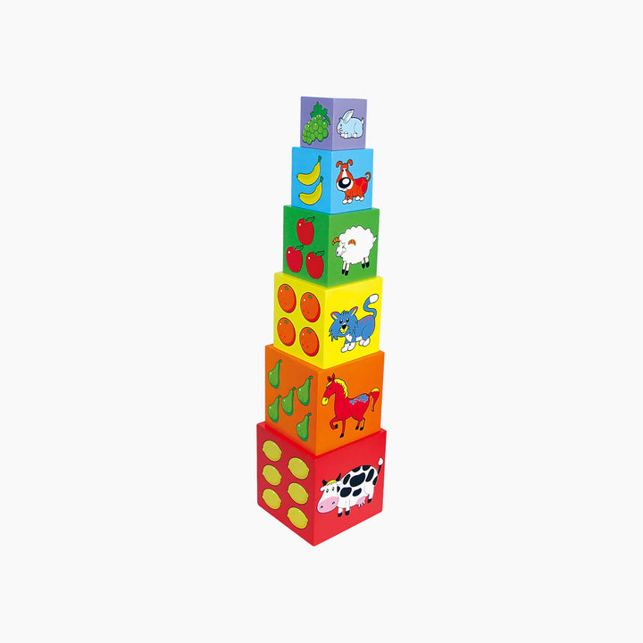 Viga nesting and stacking blocks for open-ended play