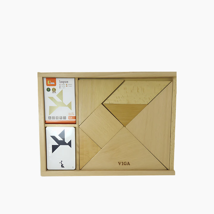 Viga Tangram puzzle with seven geometric pieces