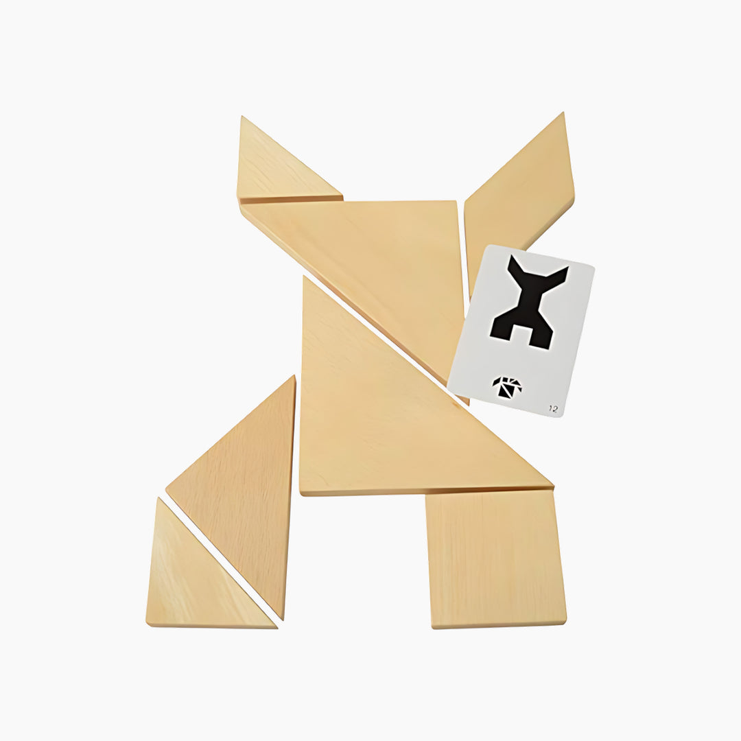 Viga Tangram puzzle with seven geometric pieces