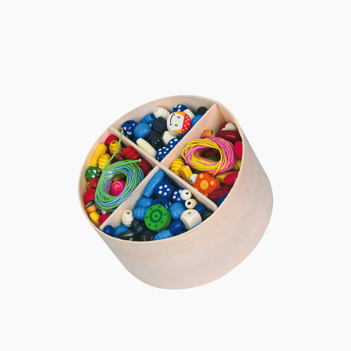 Viga Wooden Beads, 260g pack of natural wood beads for crafting