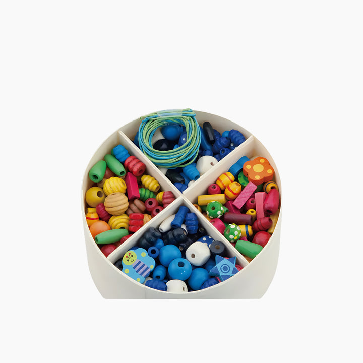 Viga Wooden Beads, 260g pack of natural wood beads for crafting