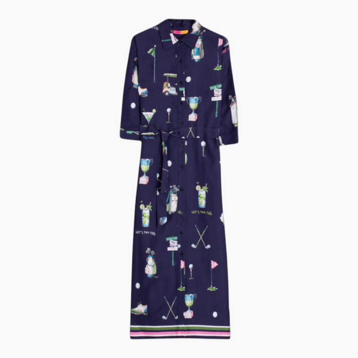 Vilagallo Golf Print Shirt Dress