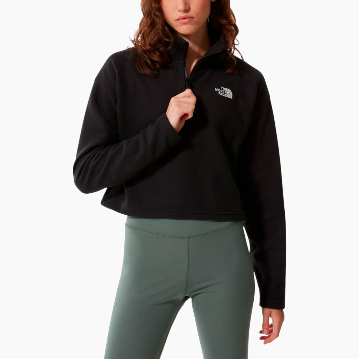 The North Face 100 Glacier Cropped 1/4 Zip Sweatshirt The North Face 100 Glacier Cropped 1/4 Zip Sweatshirt