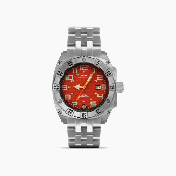 Warrior Silver-Orange Titanium 45MM