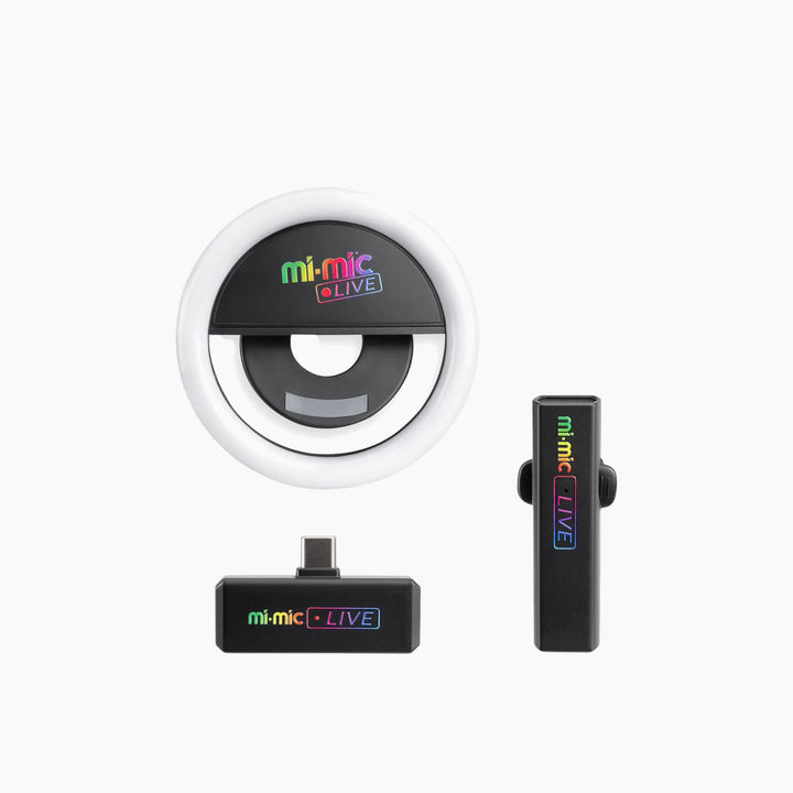WB Mi-Mic ميكروفون بث مباشر وحلقة إضاءة