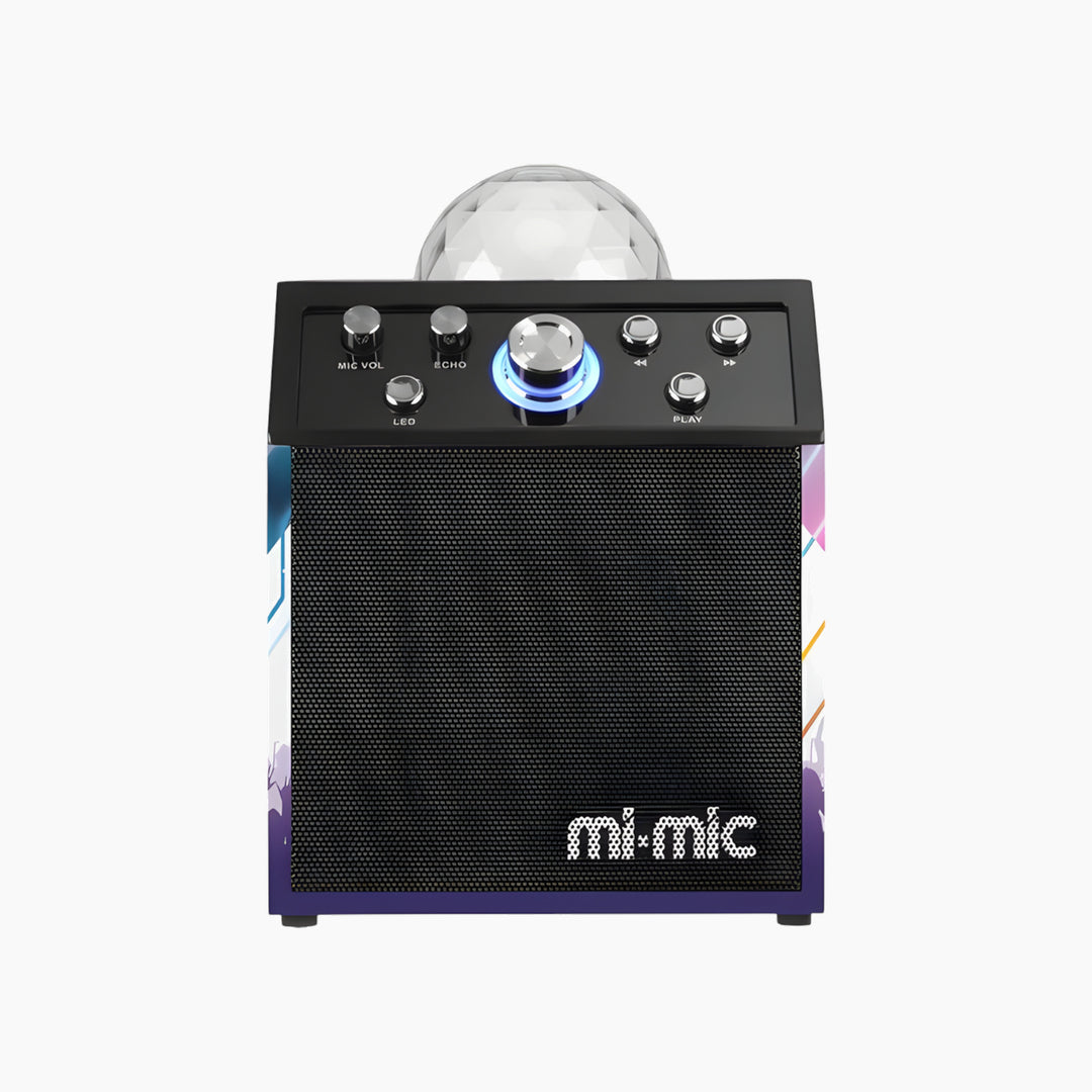 Wb Mi-Mic Karaoke Disco Cube Speaker Printed - HUNA