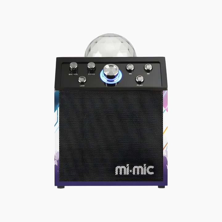 Wb Mi-Mic Karaoke Disco Cube Speaker Printed - HUNA