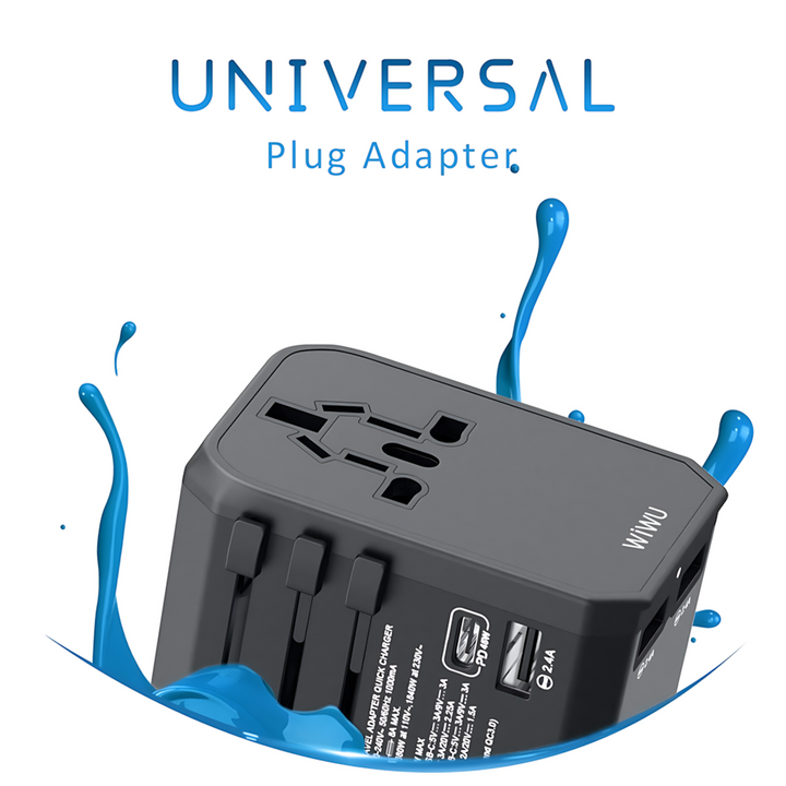 WIWU UA-304 4 in 1 universal plug adapter with interchangeable plugs