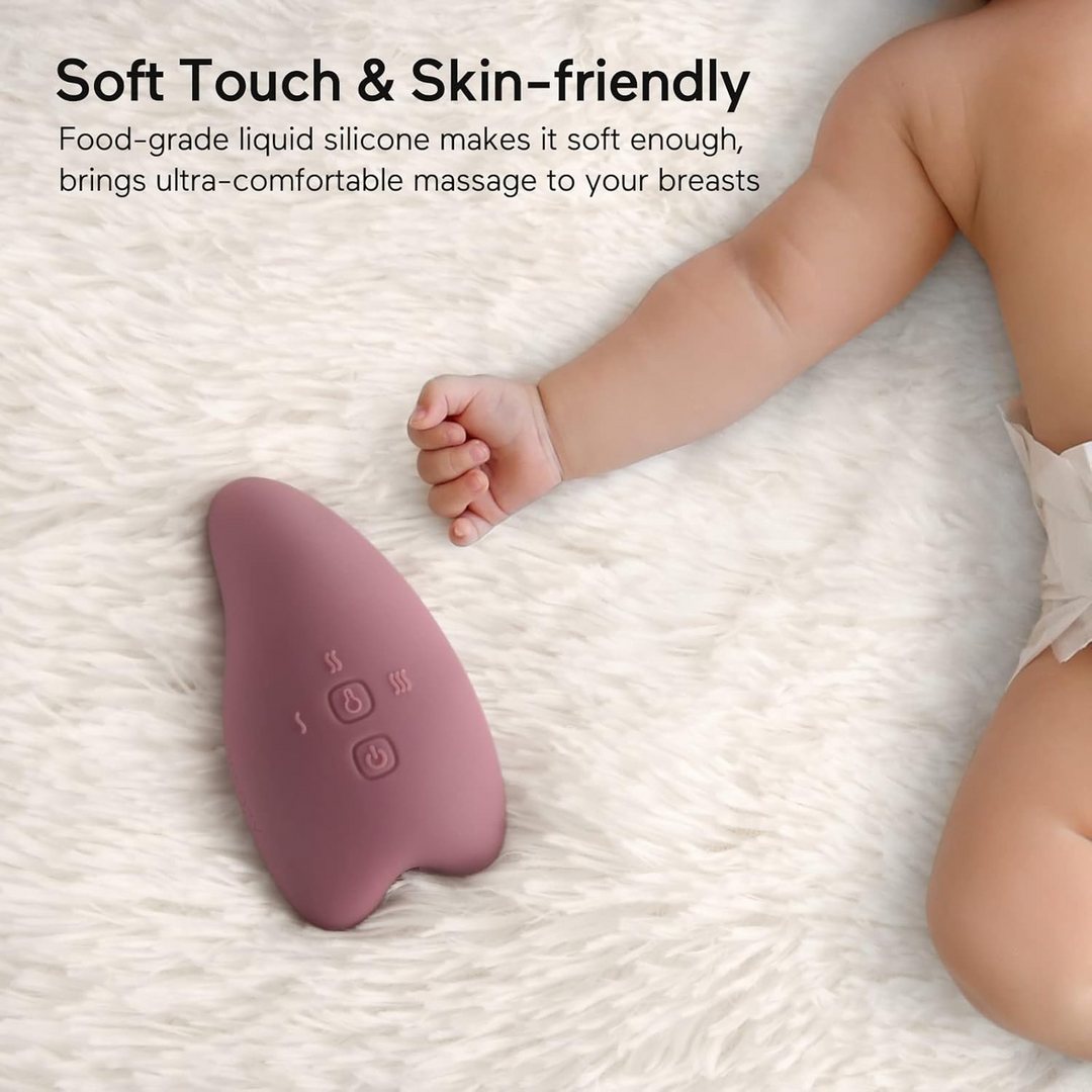 Momcozy 2-in-1 warming lactation massager made of food-grade liquid silicone