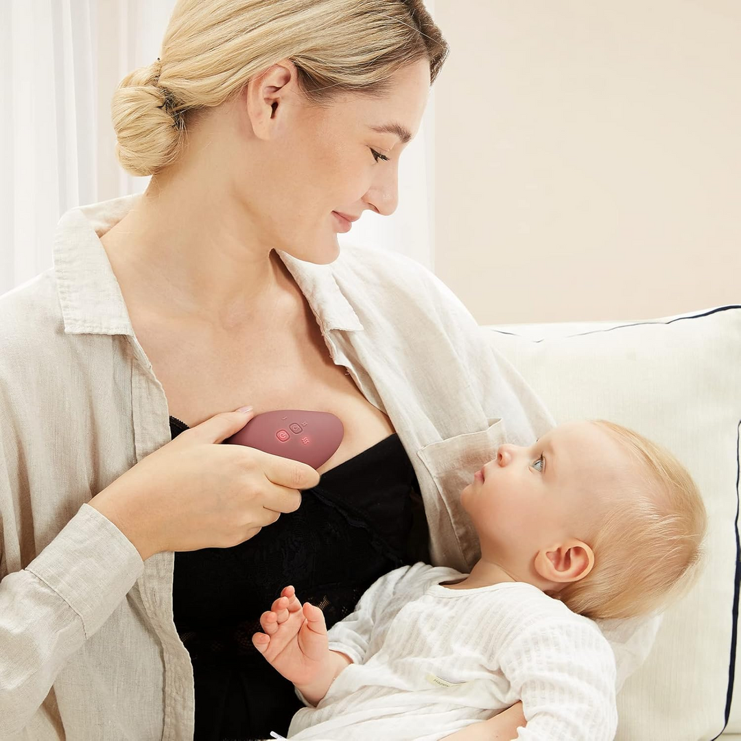 Momcozy 2-in-1 warming lactation massager made of food-grade liquid silicone