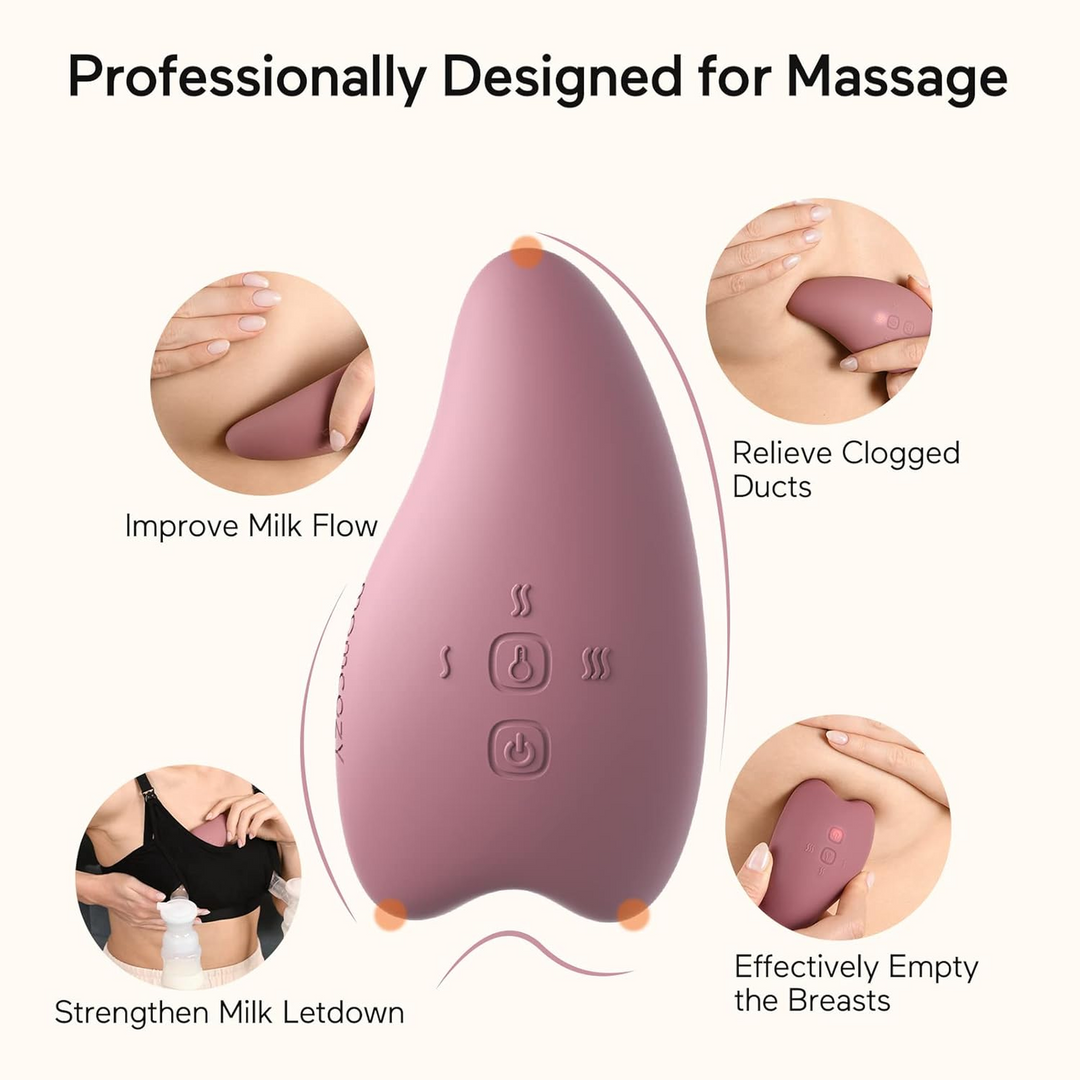 Momcozy warming lactation massager in food-grade liquid silicone