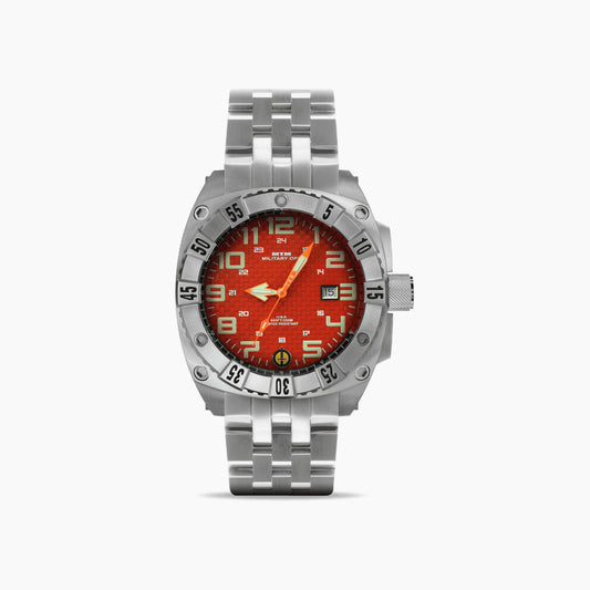 MTM Watches Warrior Silver and Orange Titanium 45MM
