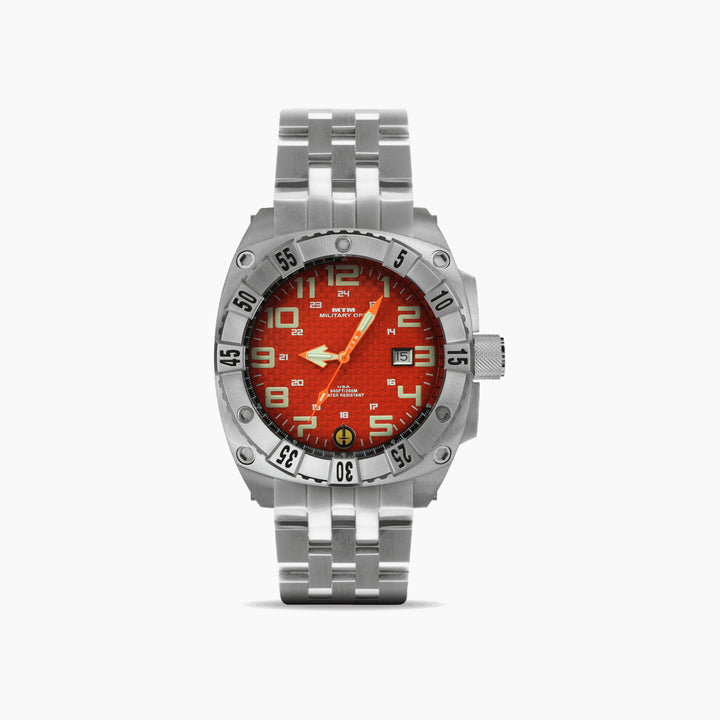 MTM Watches Warrior Silver and Orange Titanium 45MM