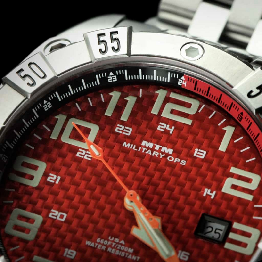 MTM Watches Warrior Silver and Orange Titanium 45MM